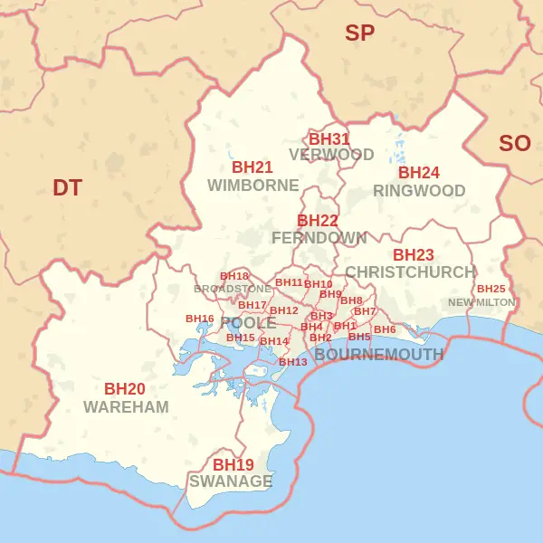 Bournemouth Postcode Map