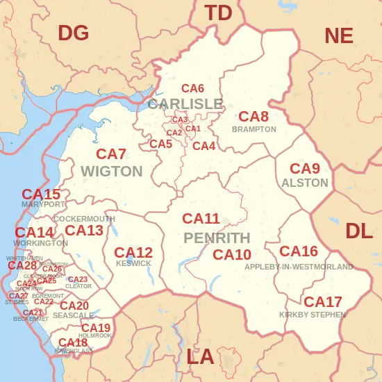 Carlisle Postcode Map