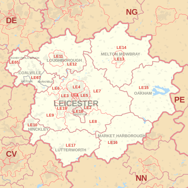 Leicester Postcode Map
