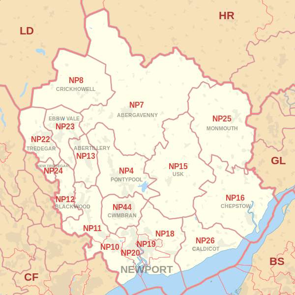 Newport Postcode Map