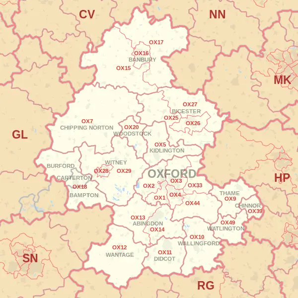 Oxford Postcode Map