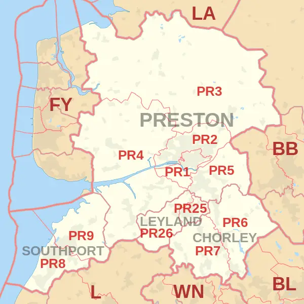 Preston Postcode Map
