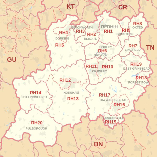 Redhill Postcode Map