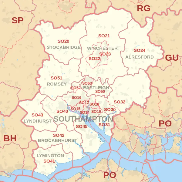 Southampton Postcode Map