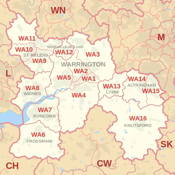 Warrington Postcode Map