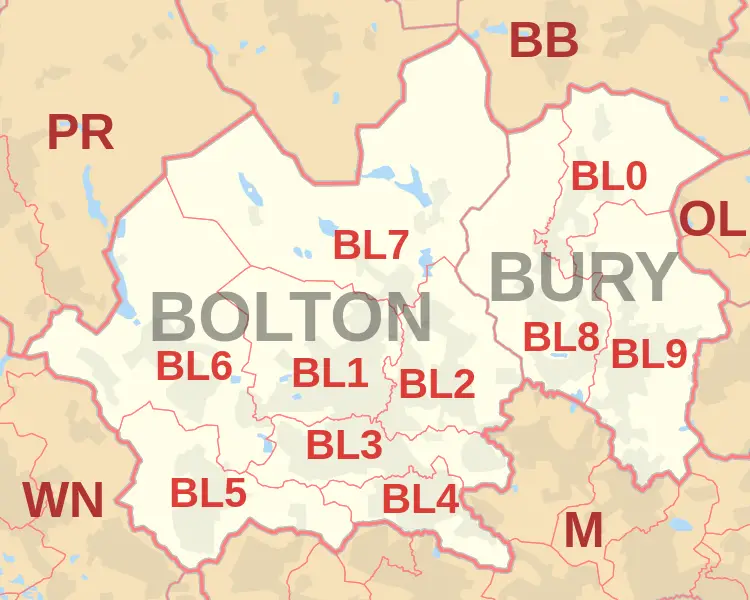Bolton Postcode Map