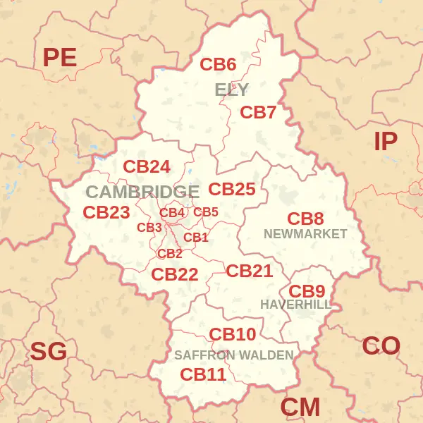 Cambridge Postcode Map