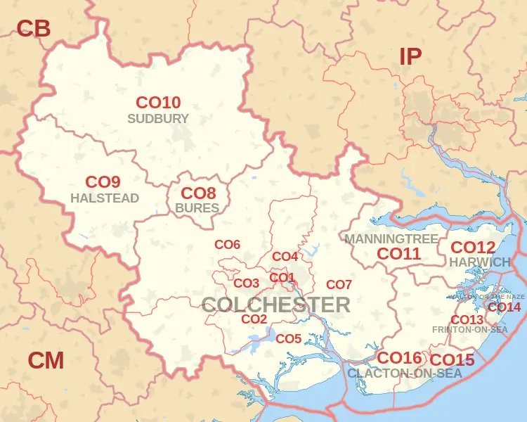 Colchester Postcode Map