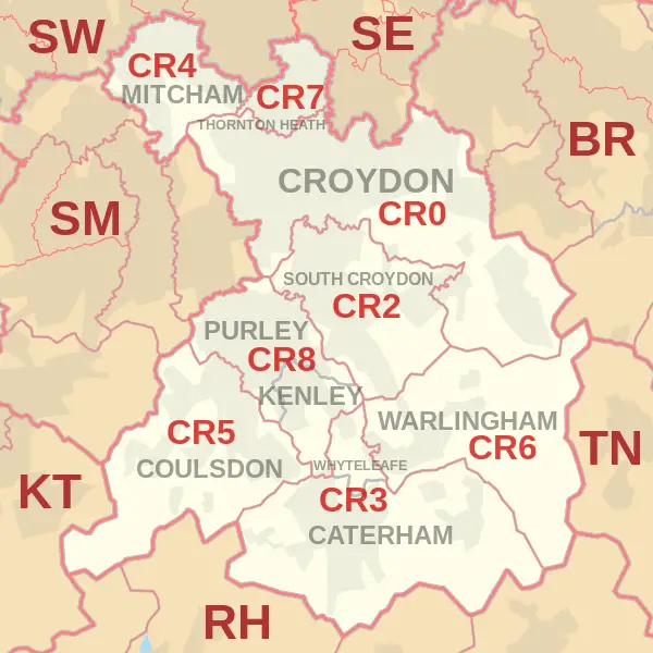 Croydon Postcode Map