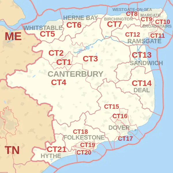 Canterbury Postcode Map