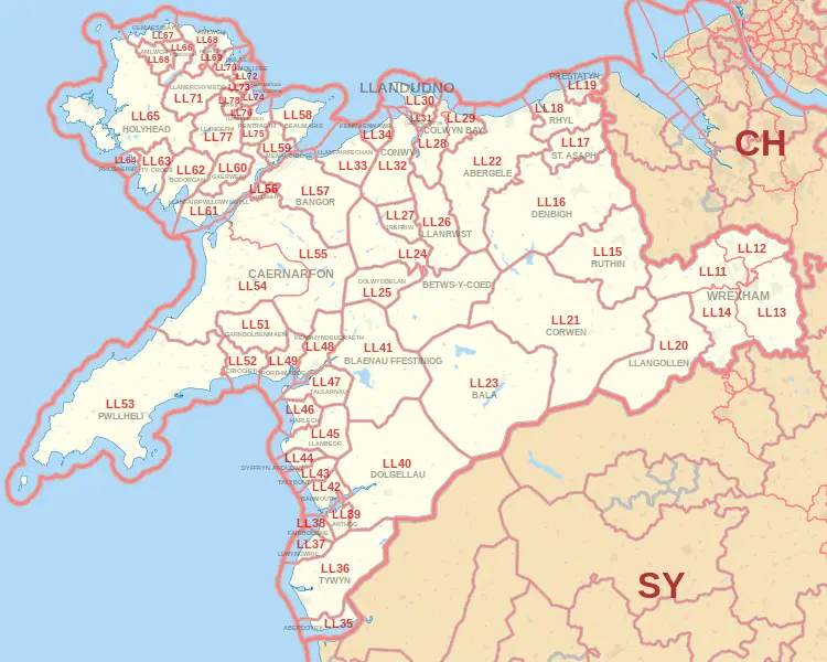 Llandudno Postcode Map
