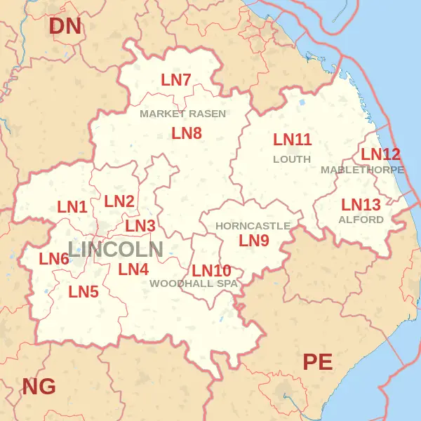 Lincoln Postcode Map
