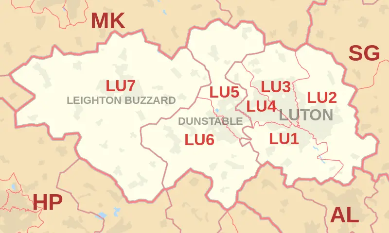 Luton Postcode Map