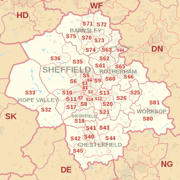 Sheffield Postcode Map