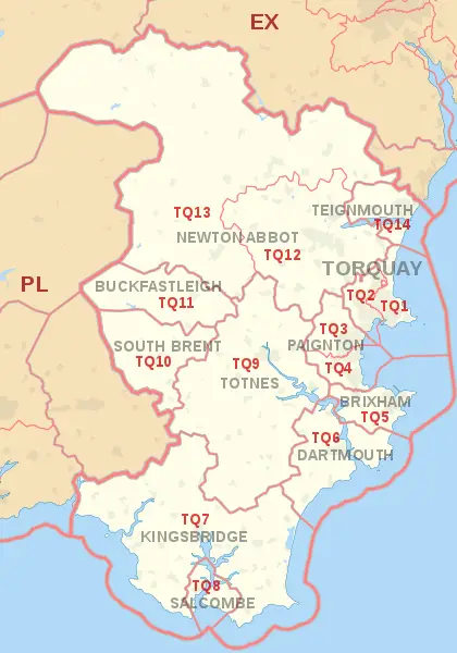 Torquay Postcode Map