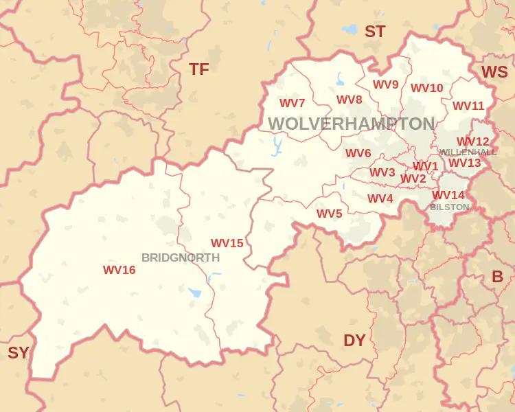 Wolverhampton Postcode Map